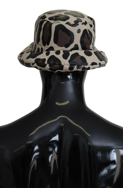 Multicolor Leopard Print Capello Men Bucket Cap Hat