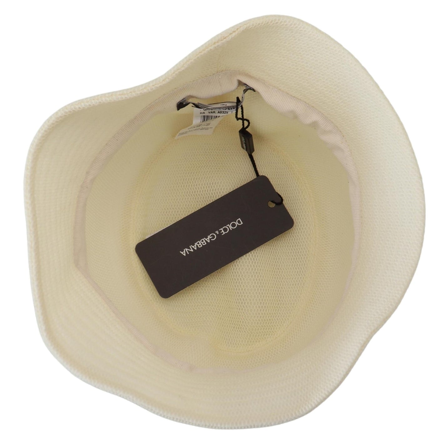 Off White Solid Polyester Bucket Men Hat