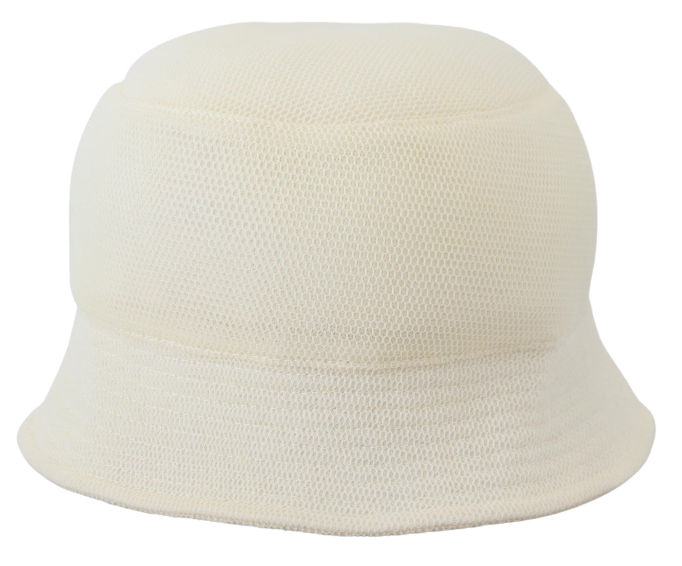 Off White Solid Polyester Bucket Men Hat