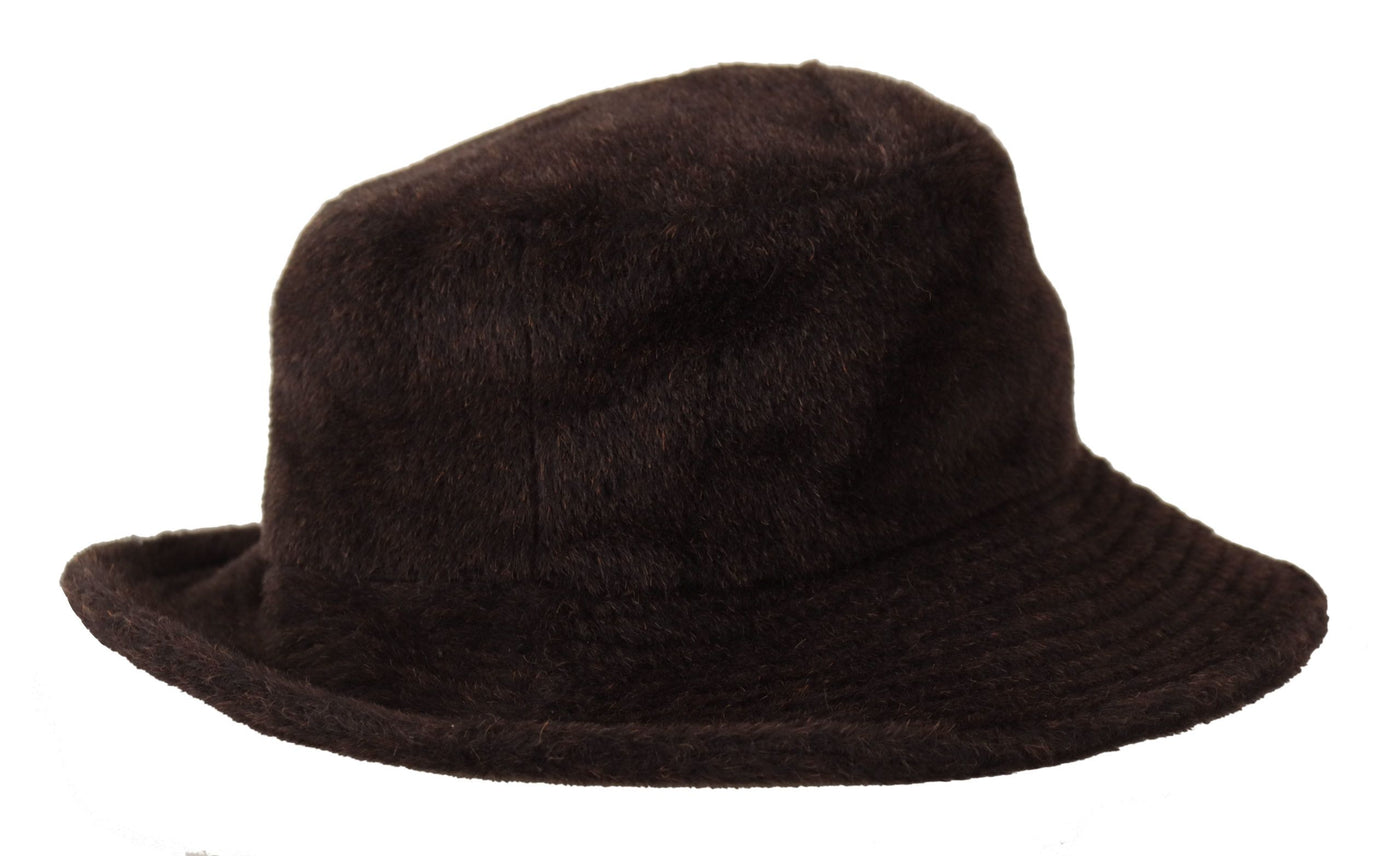 Brown Alpaca Knitted Bucket Men Capello Hat