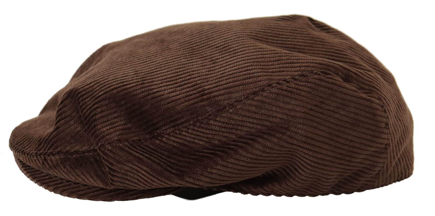 Brown Corduroy Cotton Newsboy Men Hat