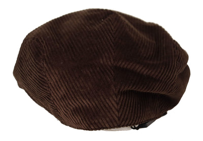 Brown Corduroy Cotton Newsboy Men Hat