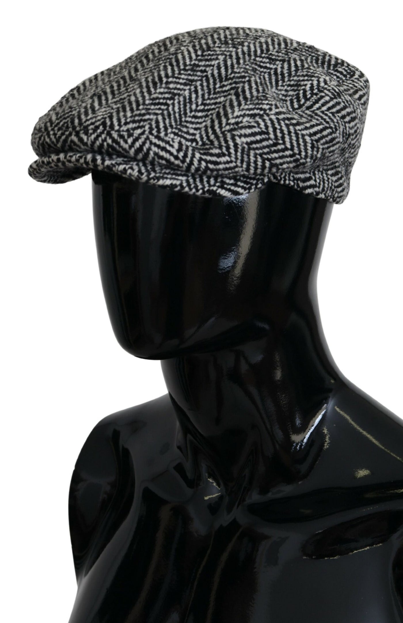 Black White Patterned Newsboy Men Hat