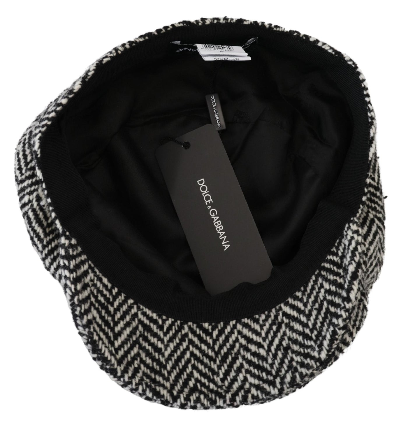 Black White Patterned Newsboy Men Hat