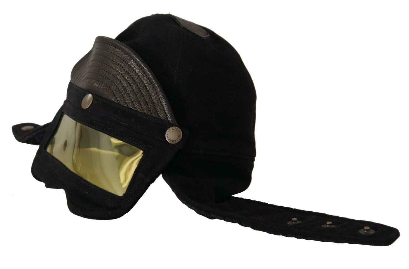 Black Wool Blend Trapper Cap Style Head Cover Hat