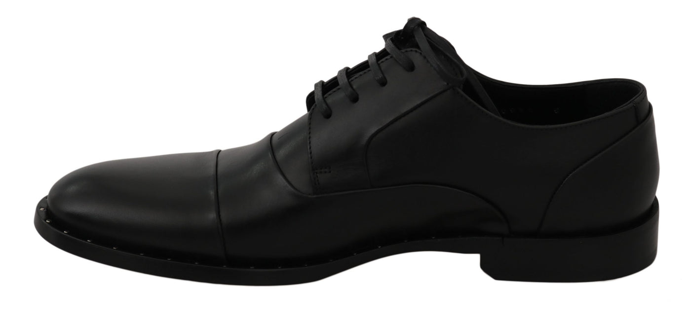 Black Leather Derby Formal Shoes