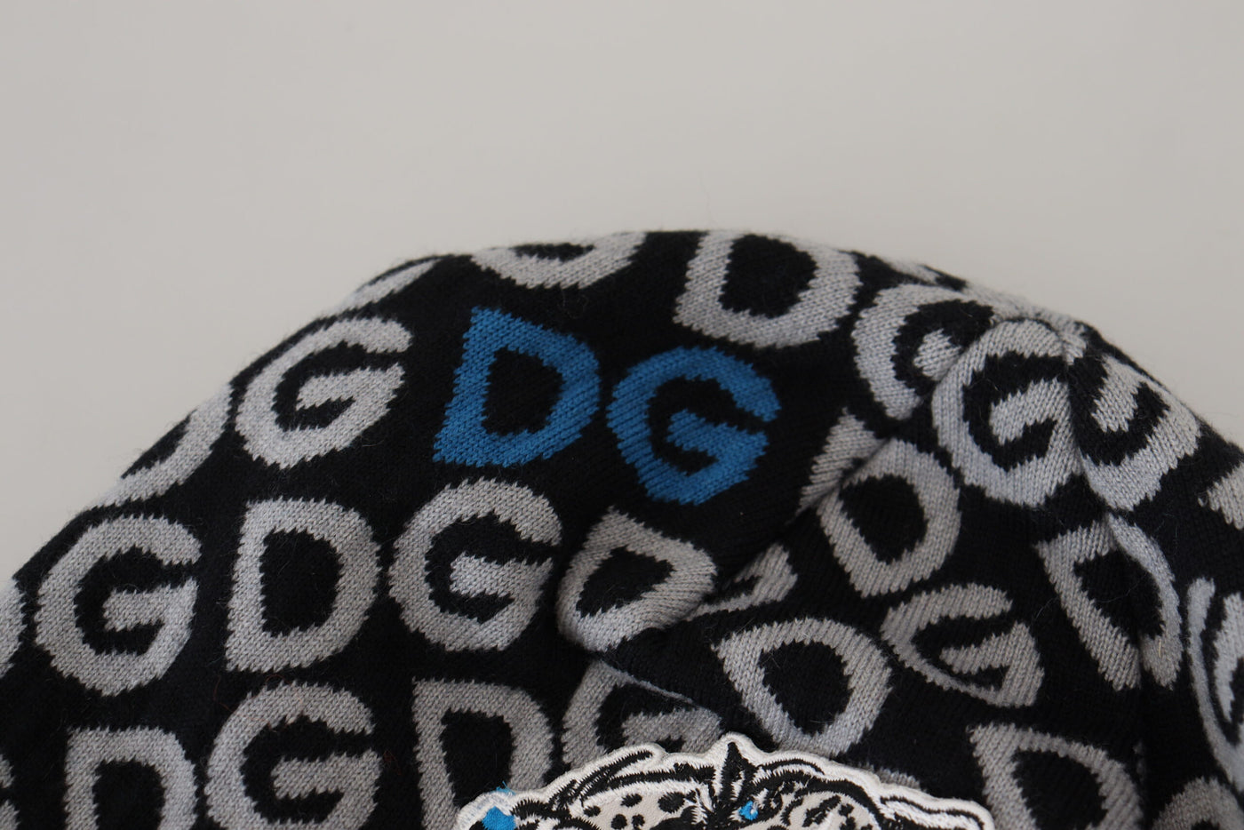 Multicolor Knit Logo Printed Beanie Hat