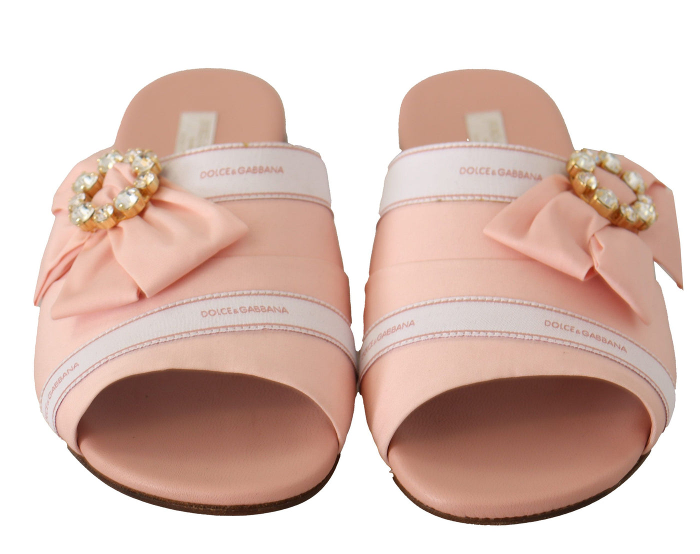 Pink White Crystal Slides Flats Shoes