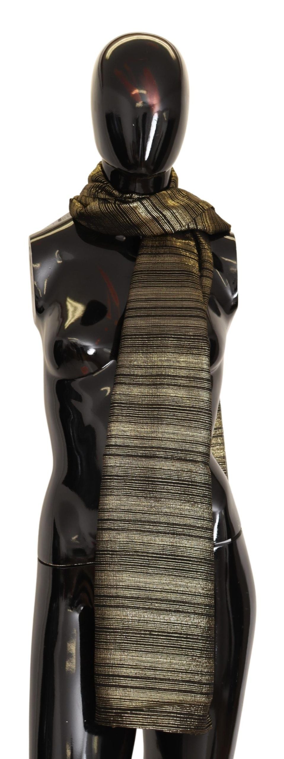 Metallic Gold Silk Stretch Shawl Wrap Scarf