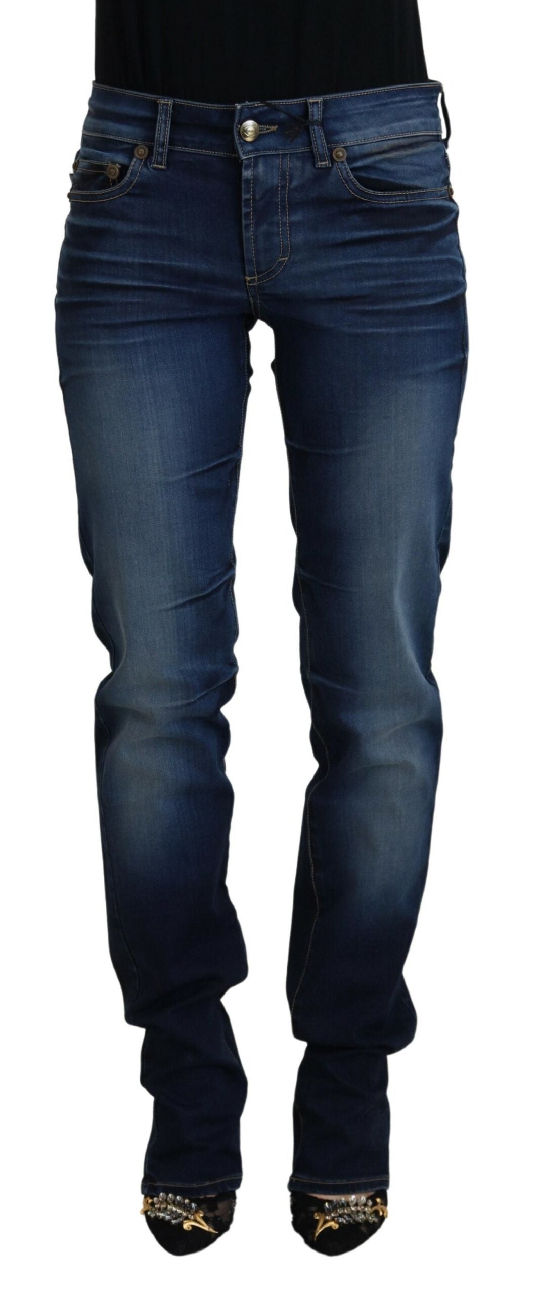 Blue Cotton Women Casual Denim Jeans