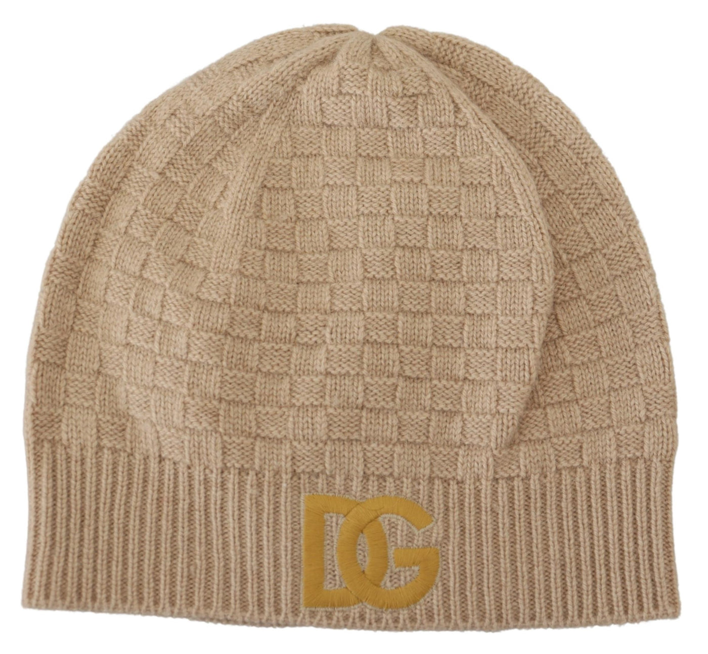 Beige Knit DG Logo Women Winter Beanie Cap Hat