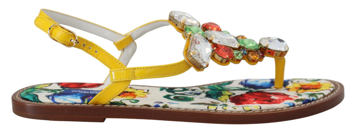 Multicolor Majolica Crystal Sandals Flip Flop Shoes