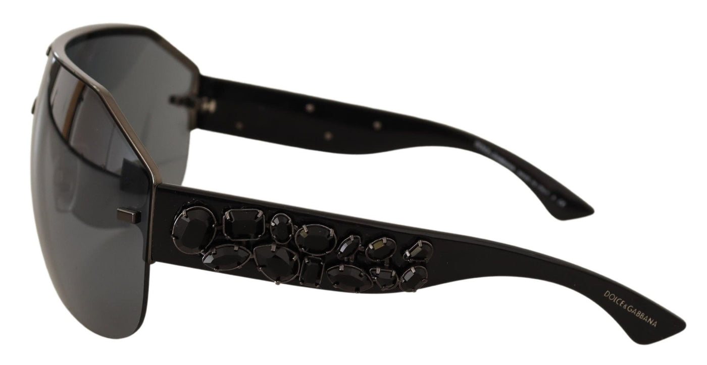 Black Crystal Embellished Oversized DG2150B Sunglasses