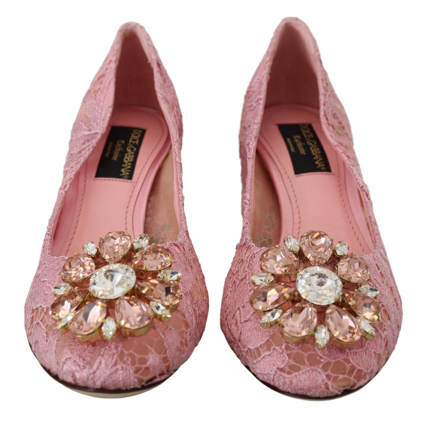 Pink Taormina Lace Crystal Pumps Pastel Shoes