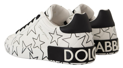 White Leather Stars Low Top Sneakers Shoes