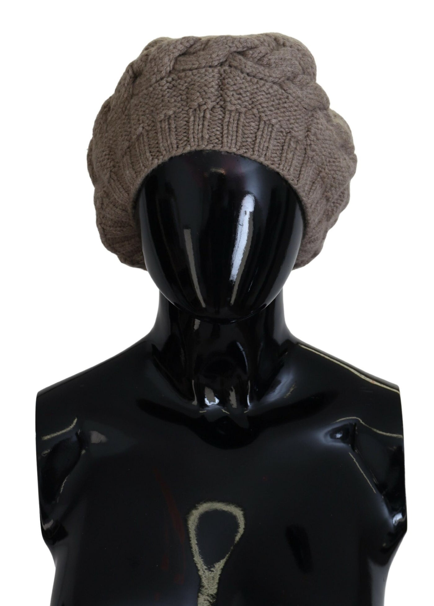 Brown Cashmere Knit Women Winter Beanie Cap Hat