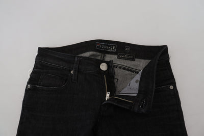 Black Cotton Slim Fit Women Casual Denim Jeans