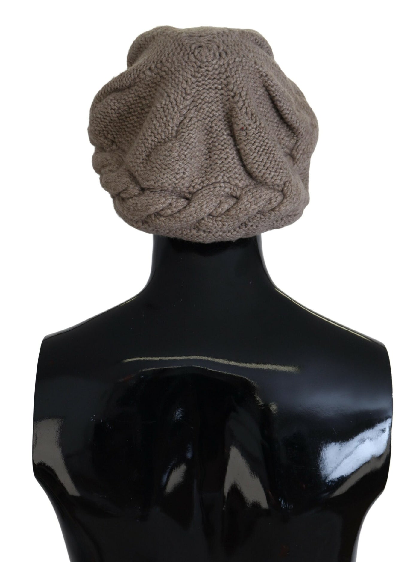 Brown Cashmere Knit Women Winter Beanie Cap Hat