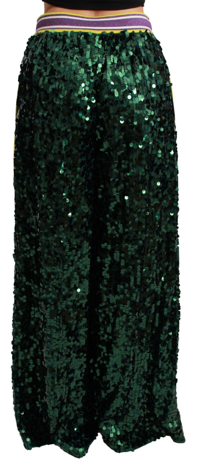 Green Sequin Trousers Queens Angel Pants