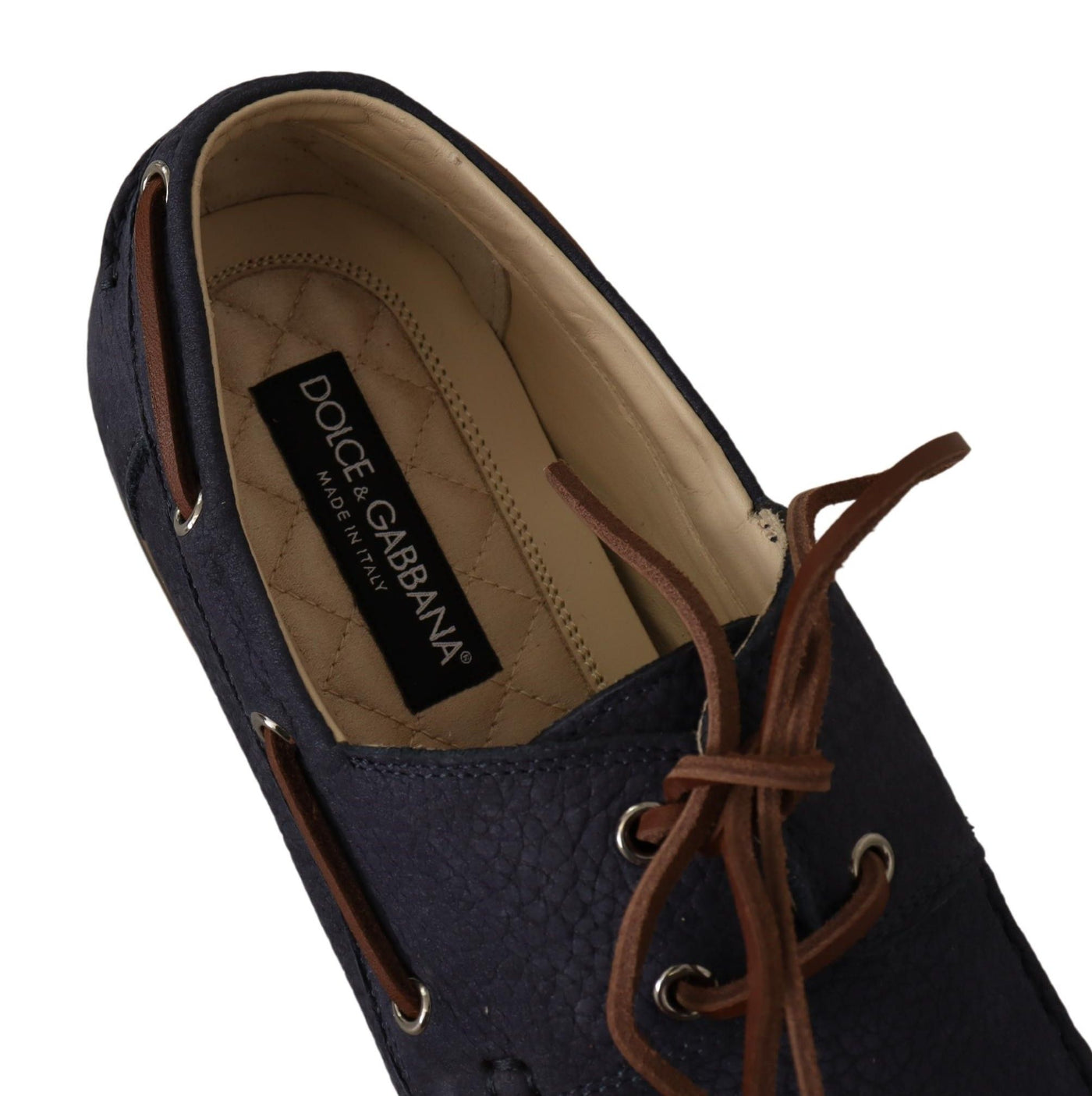 Blue Leather Lace Up Men Casual Boat Shoes