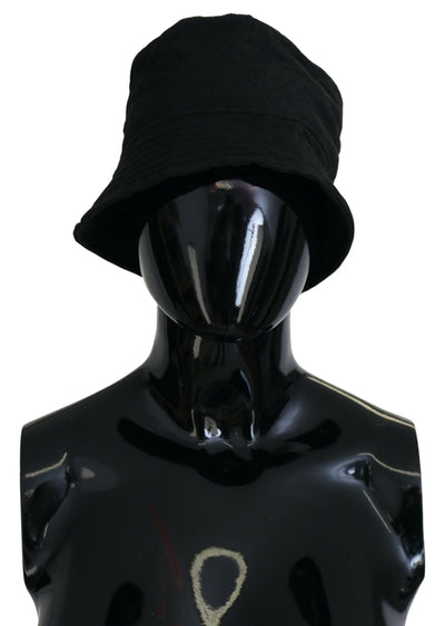 Black Nylon Women Bucket Cap Hat