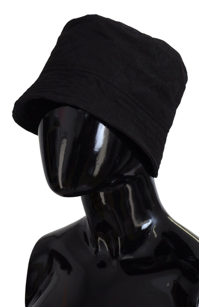 Black Nylon Women Bucket Cap Hat