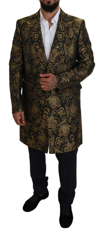 Black Gold Jacquard Coat SICILIA Jacket