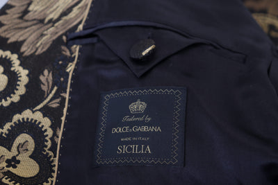 Black Gold Jacquard Coat SICILIA Jacket