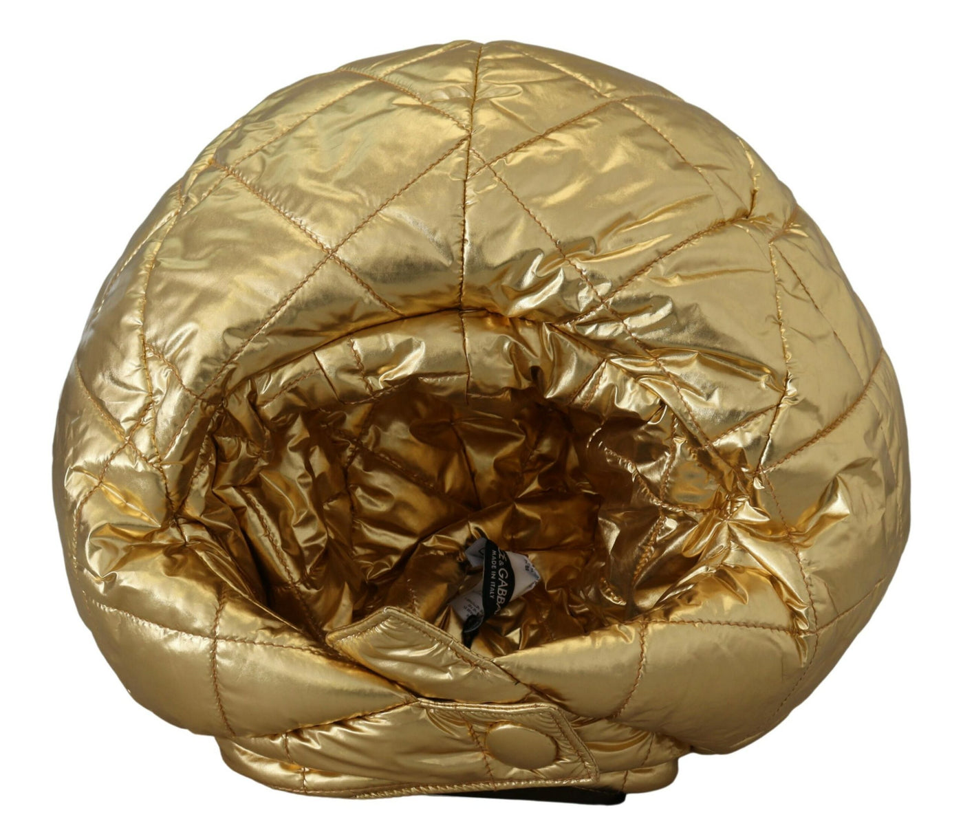 Gold Puffer Winter Windproof Cap Nylon Hat