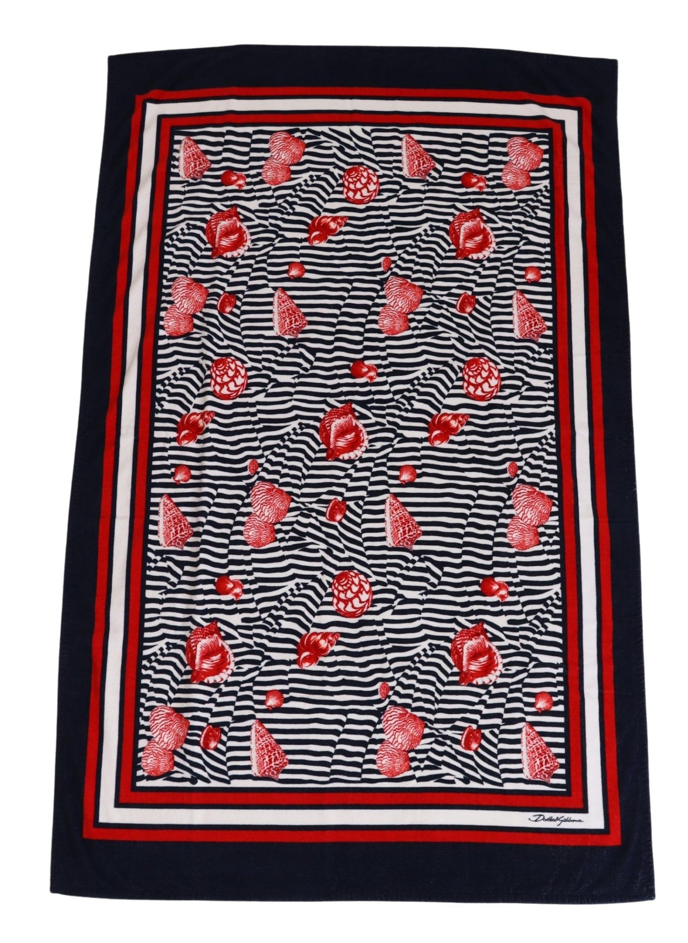 Blue Red Seashell Beach Towel Cover Beach Towel