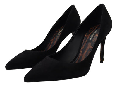 Black Suede High Heels Pumps Classic Shoes