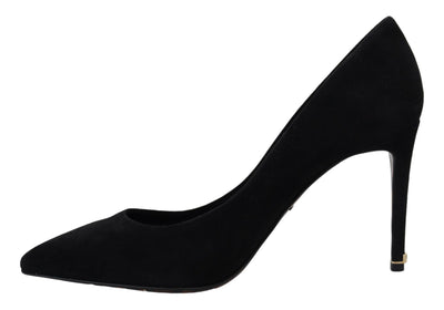 Black Suede High Heels Pumps Classic Shoes