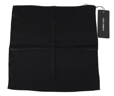 Solid Black Square Mens Handkerchief