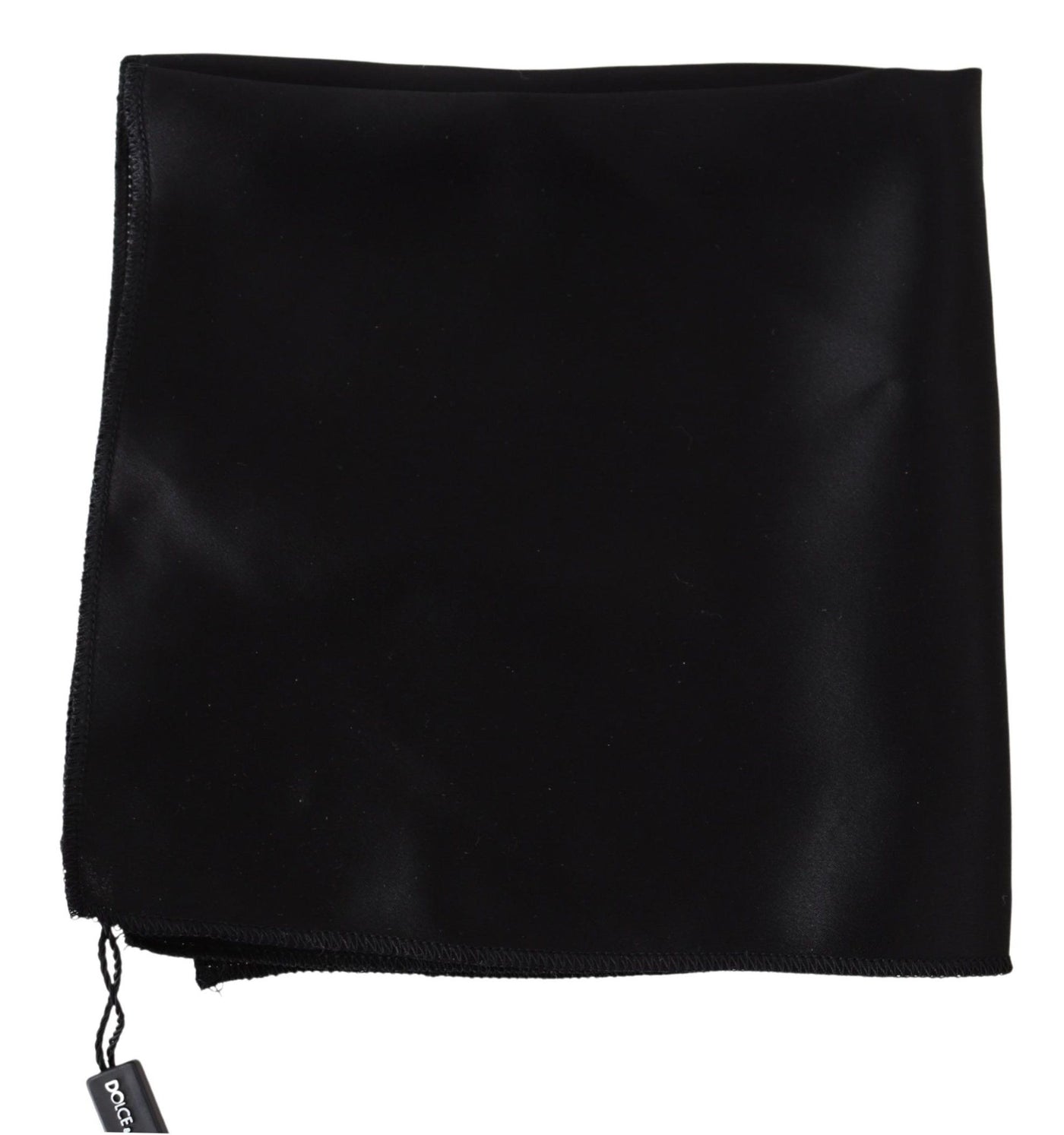 Solid Black Square Mens Handkerchief