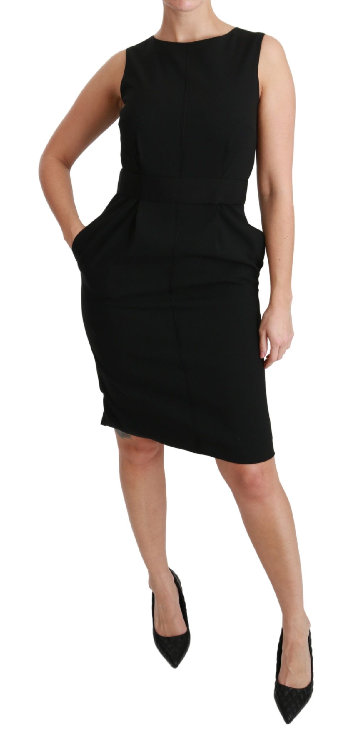 Black Sheath Stretch Formal Dress