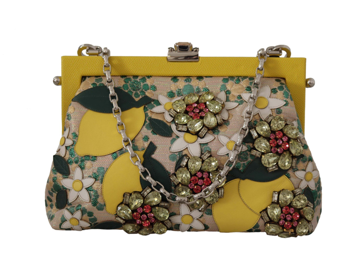 Multicolor Crystal Shoulder Silk Leather VANDA Purse