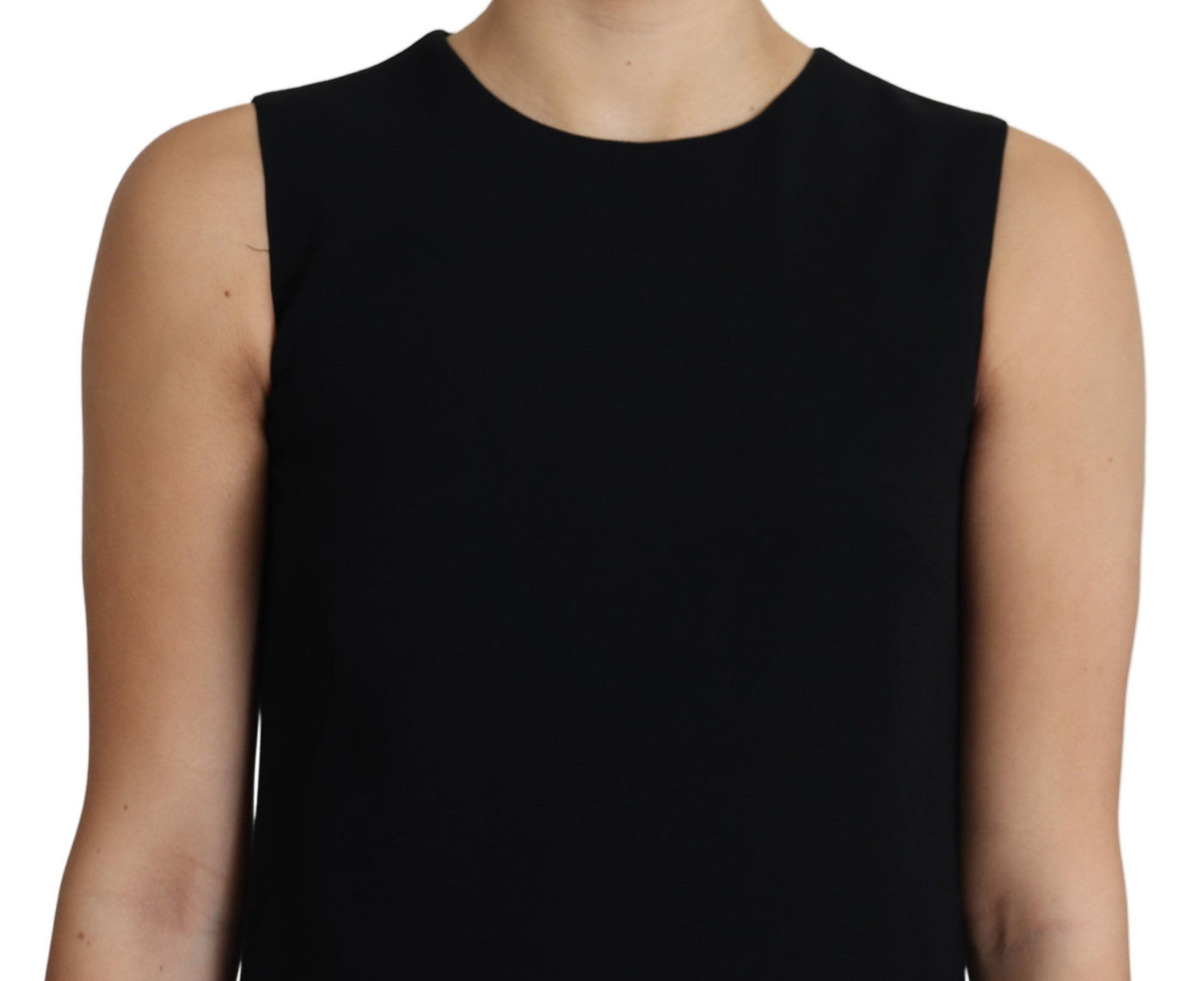 Black Viscose Stretch A-line Shift Mini Dress