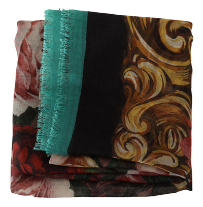 Multicolor Floral Print Cashmere Shawl Scarf