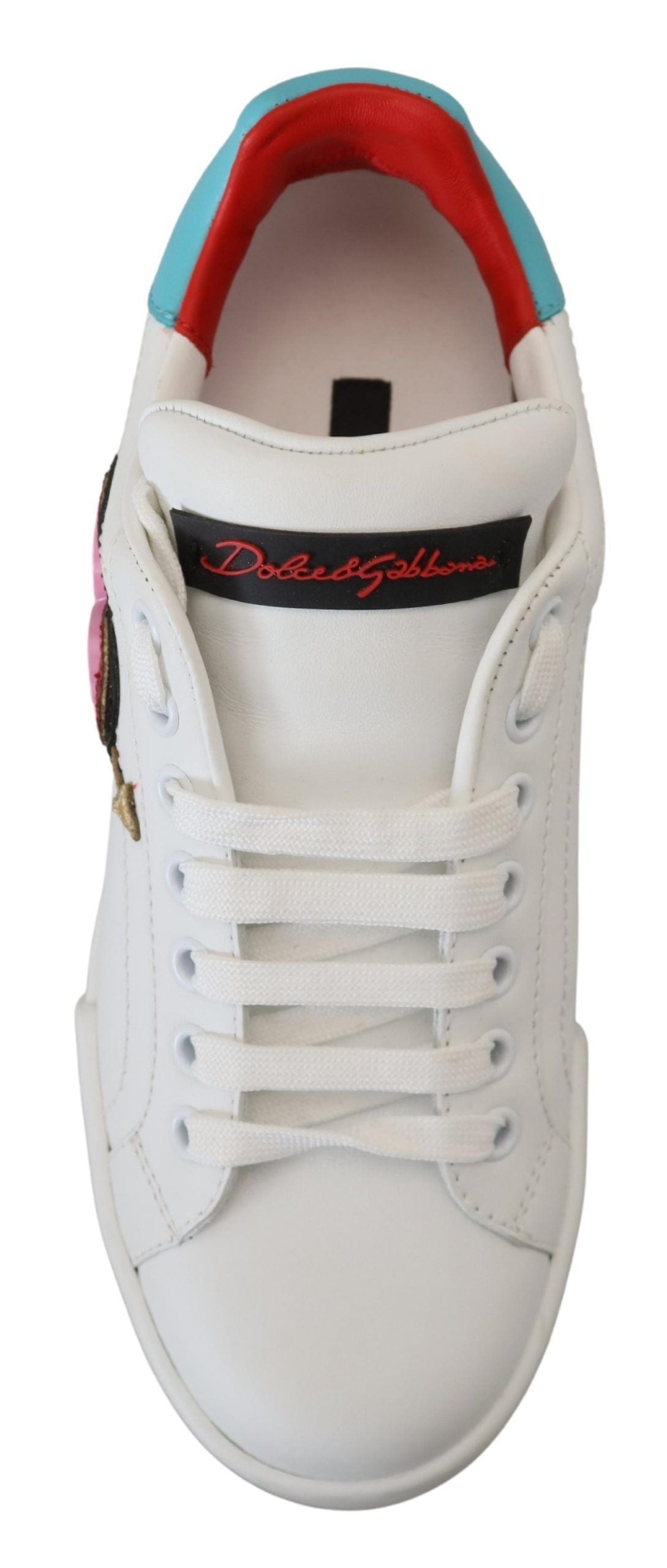 White Leather Sneaker Portofino Logo Heart Shoes