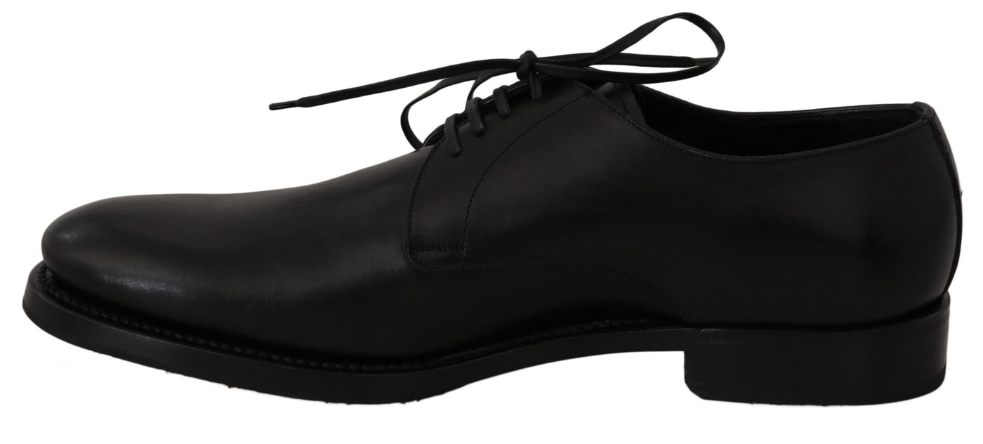 Black Leather Derby Formal Dress Shoes