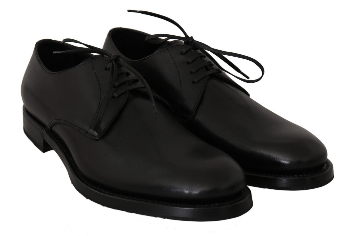 Black Leather Derby Formal Dress Shoes