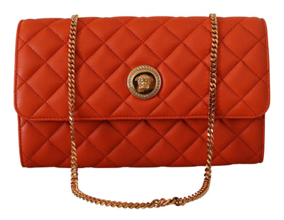 Red Nappa Leather Medusa Evening Bag