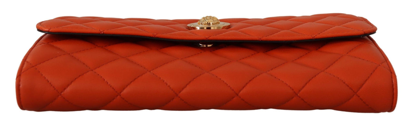 Red Nappa Leather Medusa Evening Bag