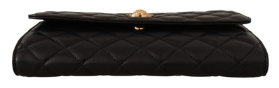 Black Nappa Leather Medusa Evening Bag