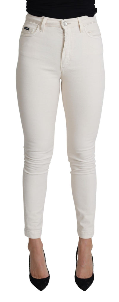 White Cotton Stretch Skinny Denim Trouser Jeans