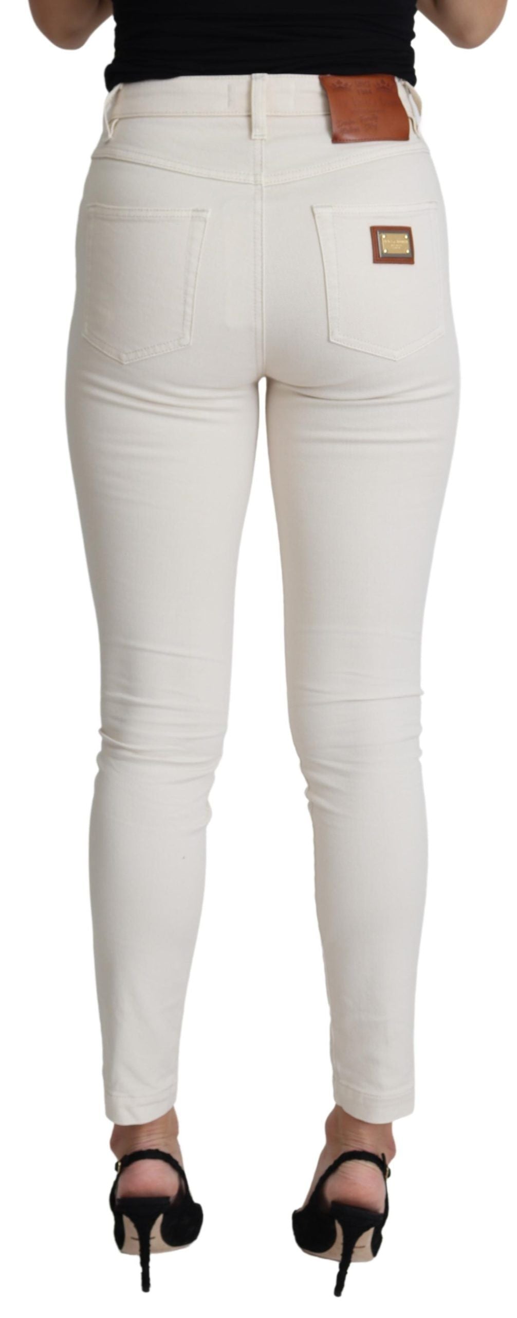 White Cotton Stretch Skinny Denim Trouser Jeans