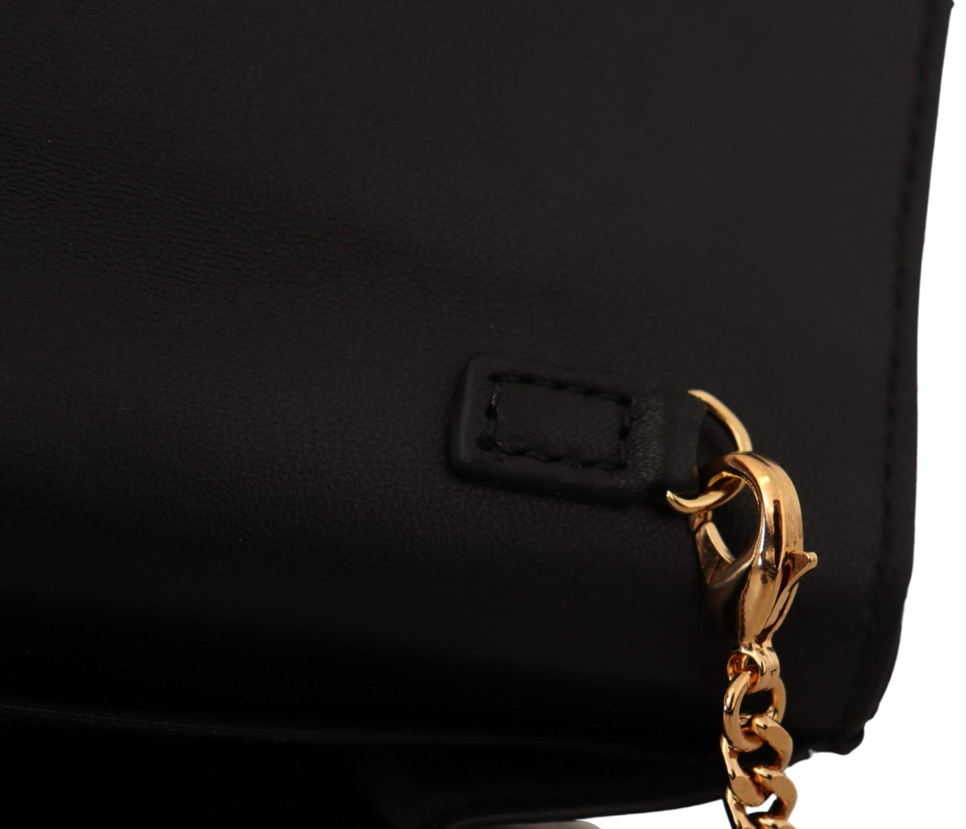 Black Nappa Leather Medusa Evening Bag