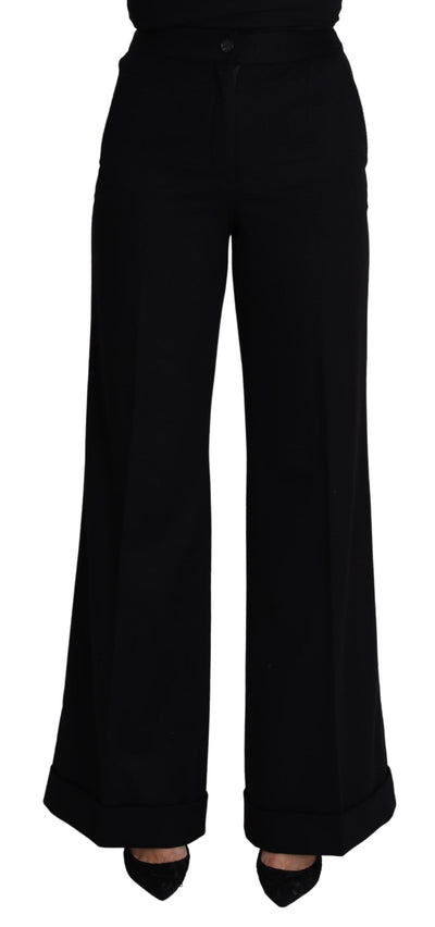 Black Cashmere Wide Leg Women Trouser Pants