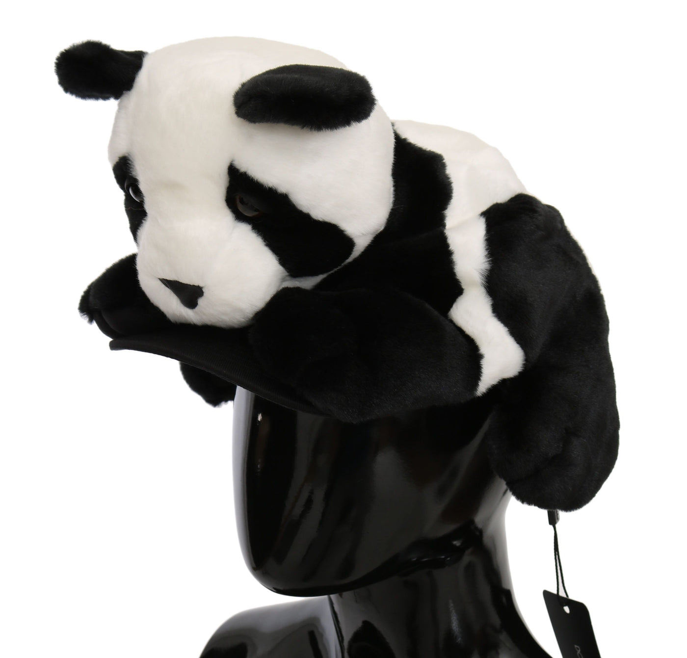 Black White Panda Fur Baseball Cotton Hat