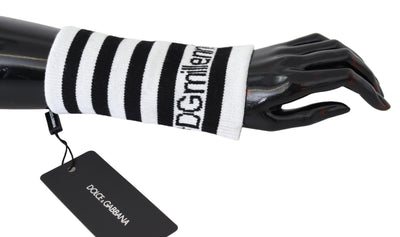 Black White Wool DGMillennials Wristband Wrap